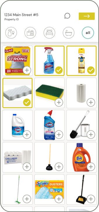 Housekeeping staff quickly selects the items Image